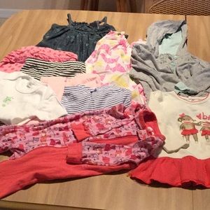 10pc baby girl bundle, leggings tops sleepers